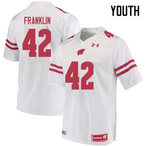 Youth Wisconsin Badgers NCAA #42 Jaylan Franklin White Authentic Under Armour Stitched College Football Jersey LU31X24IQ